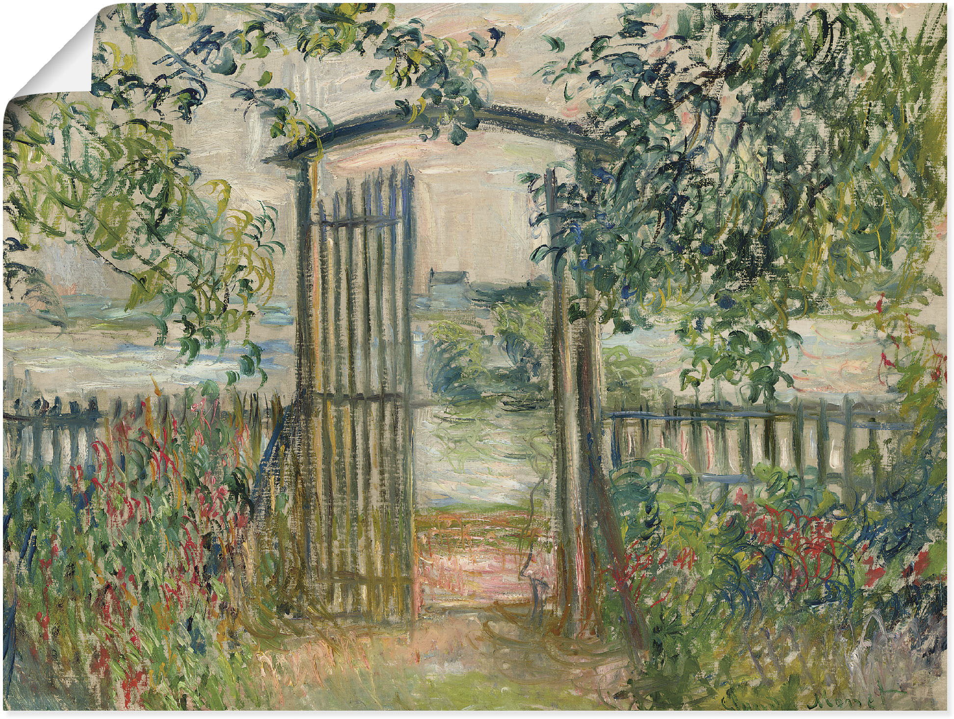 Artland Wandbild »Das Gartentor in Vetheuil«, Garten, (1 St.), als Leinwand günstig online kaufen