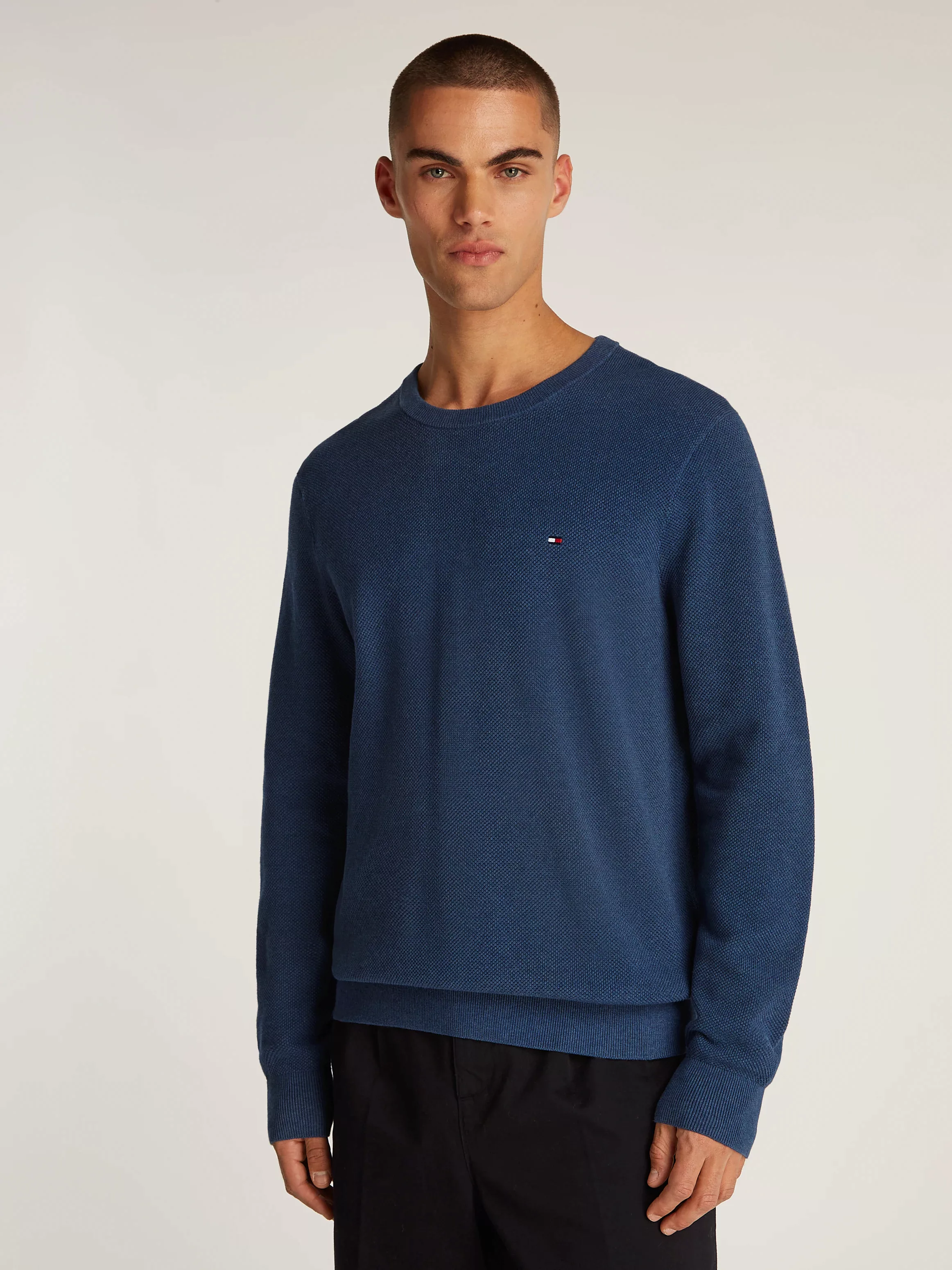 Tommy Hilfiger Rundhalspullover "ESSENTIAL STRUCTURE CREW NECK", mit feiner günstig online kaufen