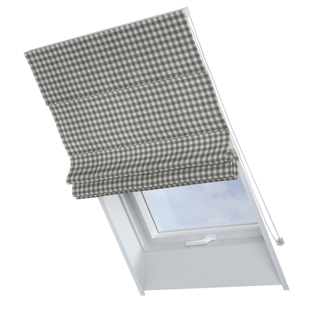 Dekoria Dachfenster-Raffrollo Rimini, grau-ecru , 50 x 60 cm günstig online kaufen