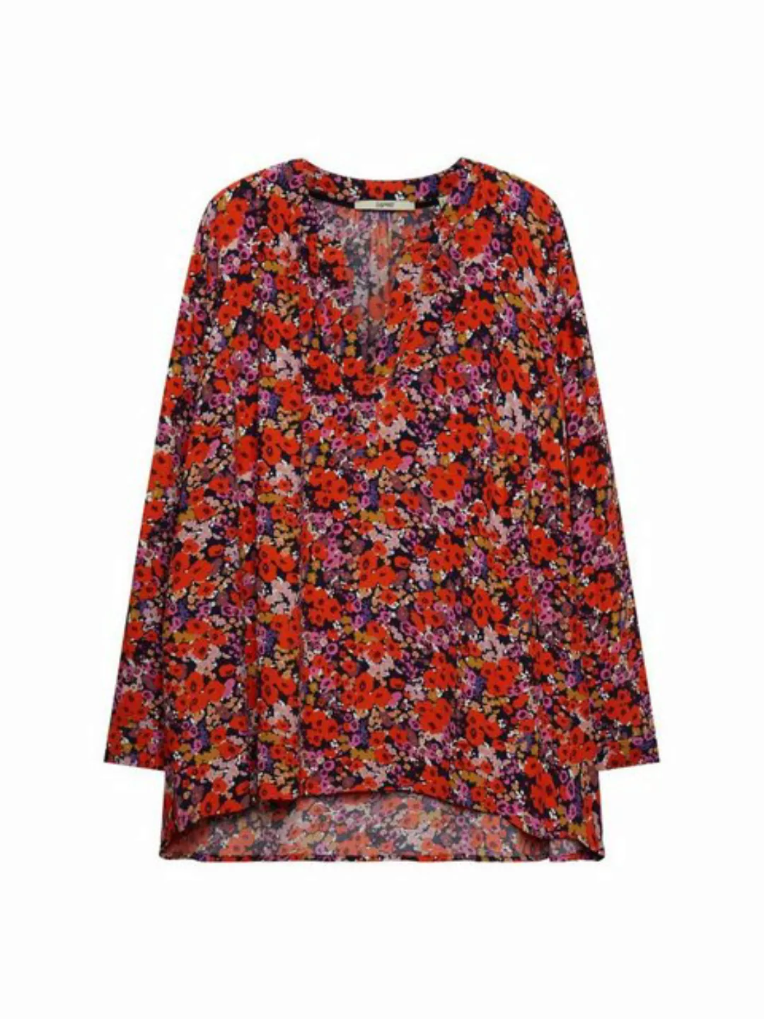 Esprit Langarmbluse Florale Bluse mit V-Ausschnitt günstig online kaufen