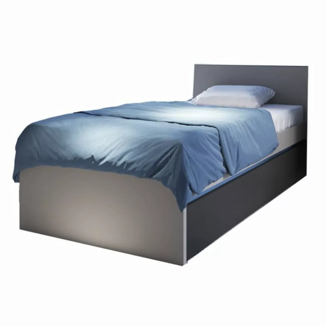 Bettgestell mit Bettschubkasten Jugendzimmer LIIVA-129 in grau mit schwarz, günstig online kaufen
