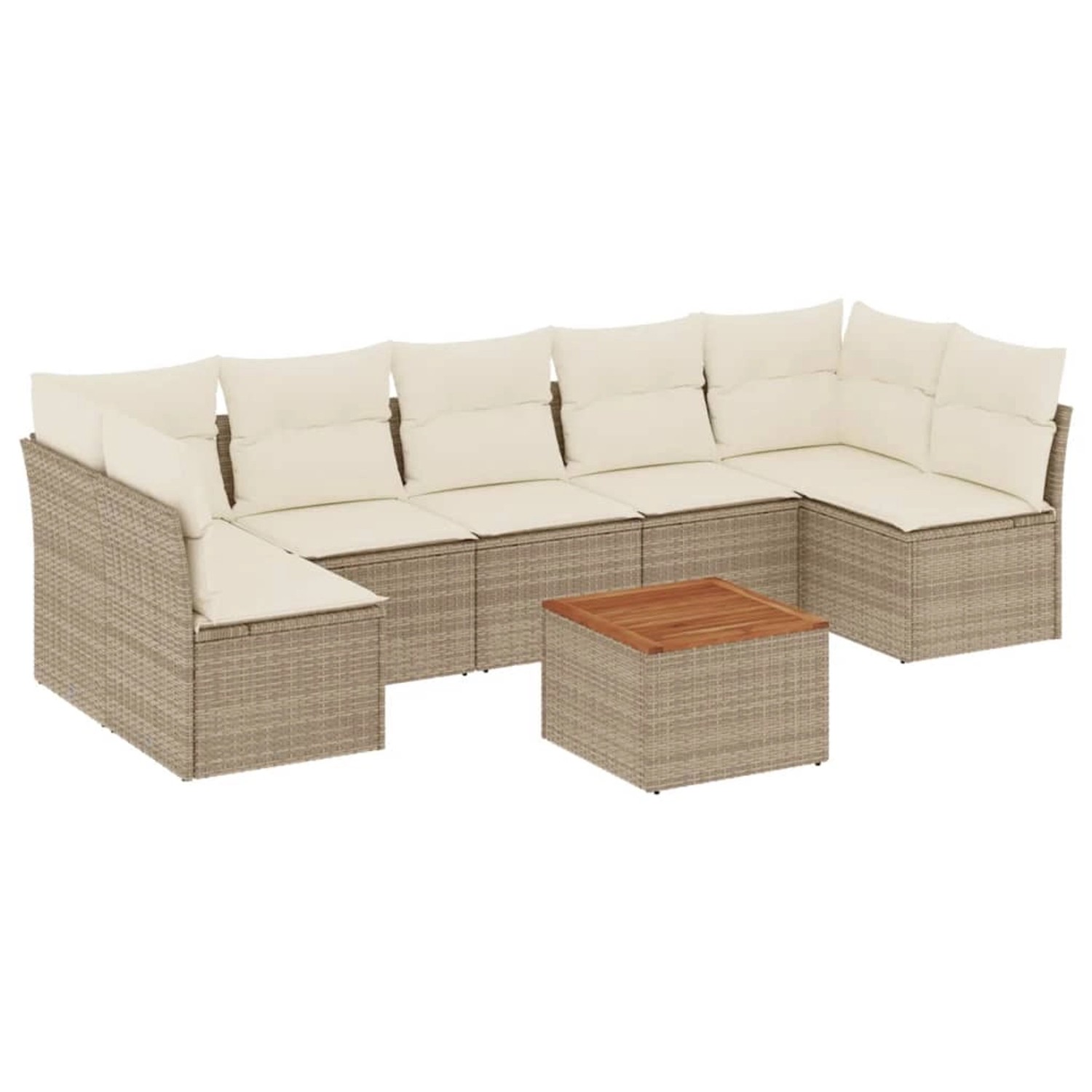 vidaXL 8-Tlg Garten-Sofagarnitur mit Kissen Beige Poly Rattan 3223573 günstig online kaufen