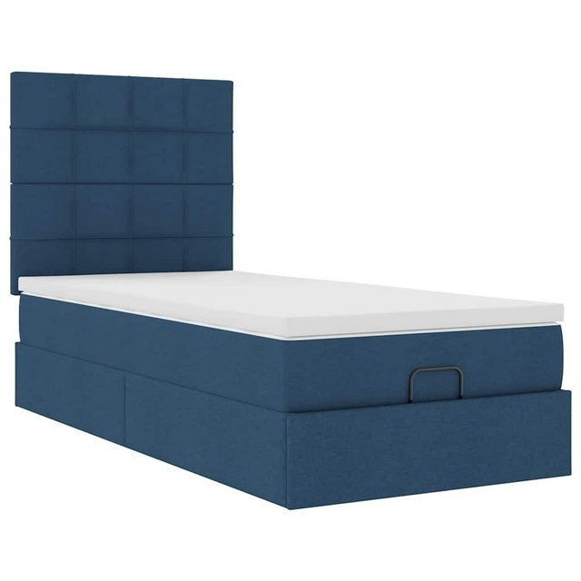 vidaXL Bett Ottoman-Bett mit Matratze Blau 90x200 cm Stoff günstig online kaufen