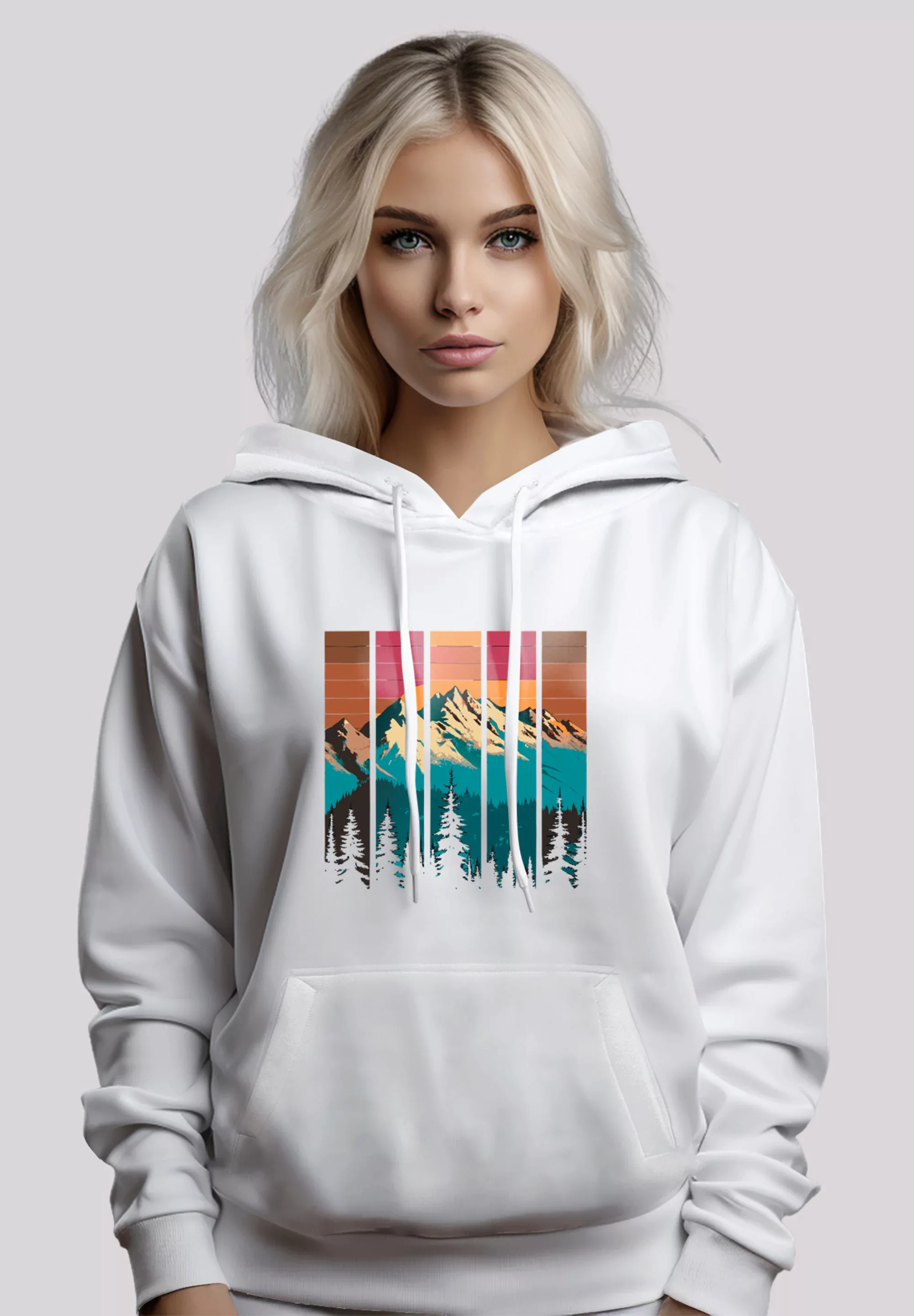 F4NT4STIC Kapuzenpullover "Berg Sonnenuntergang Retro", Premium Qualität günstig online kaufen