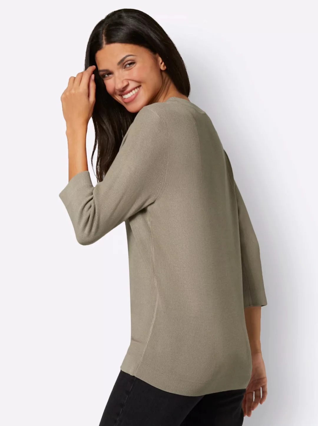 Classic Basics 3/4 Arm-Pullover "V-Pullover" günstig online kaufen