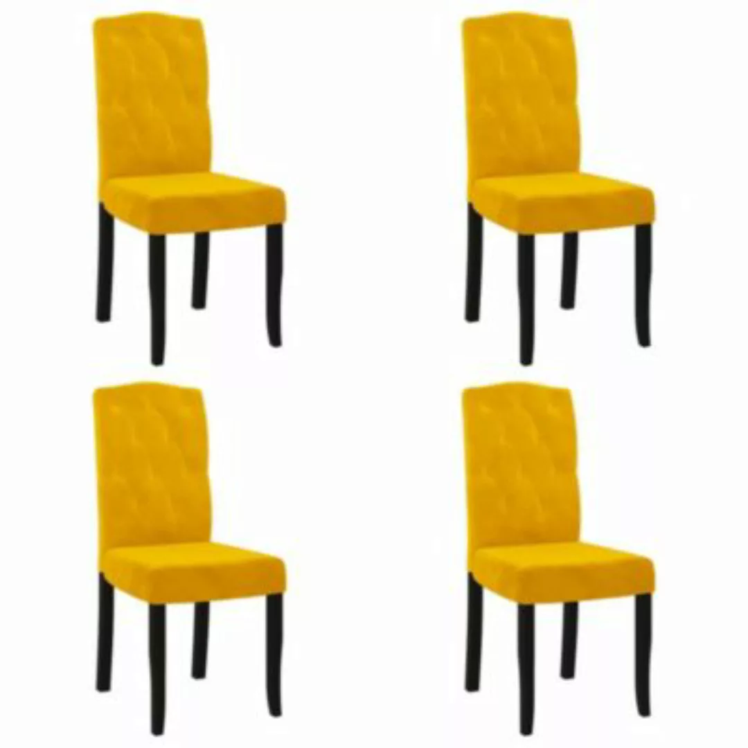 Esszimmerstühle 4 Stk. Gelb Samt günstig online kaufen