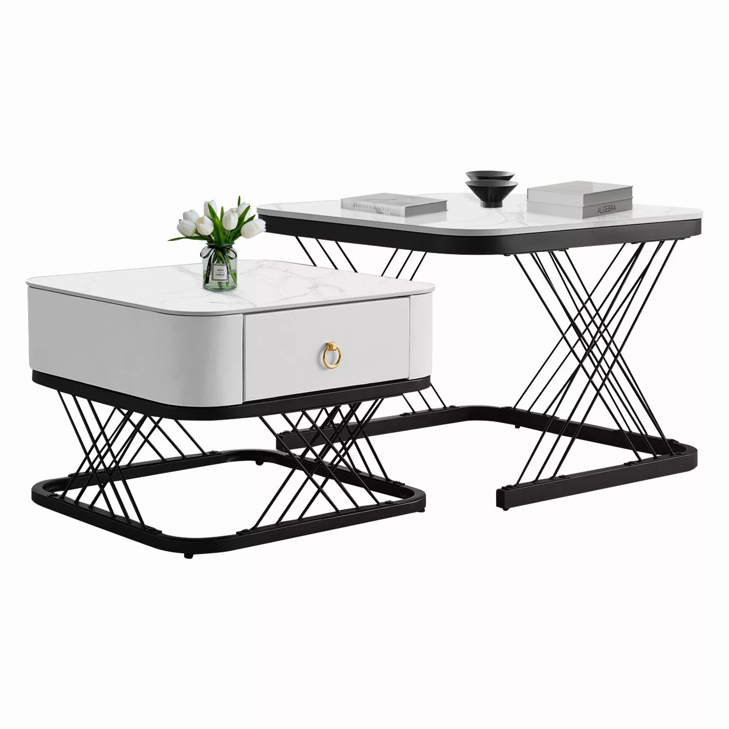 OKWISH Couchtisch Satztisch Rund Beistelltisch Kaffeetisch günstig online kaufen