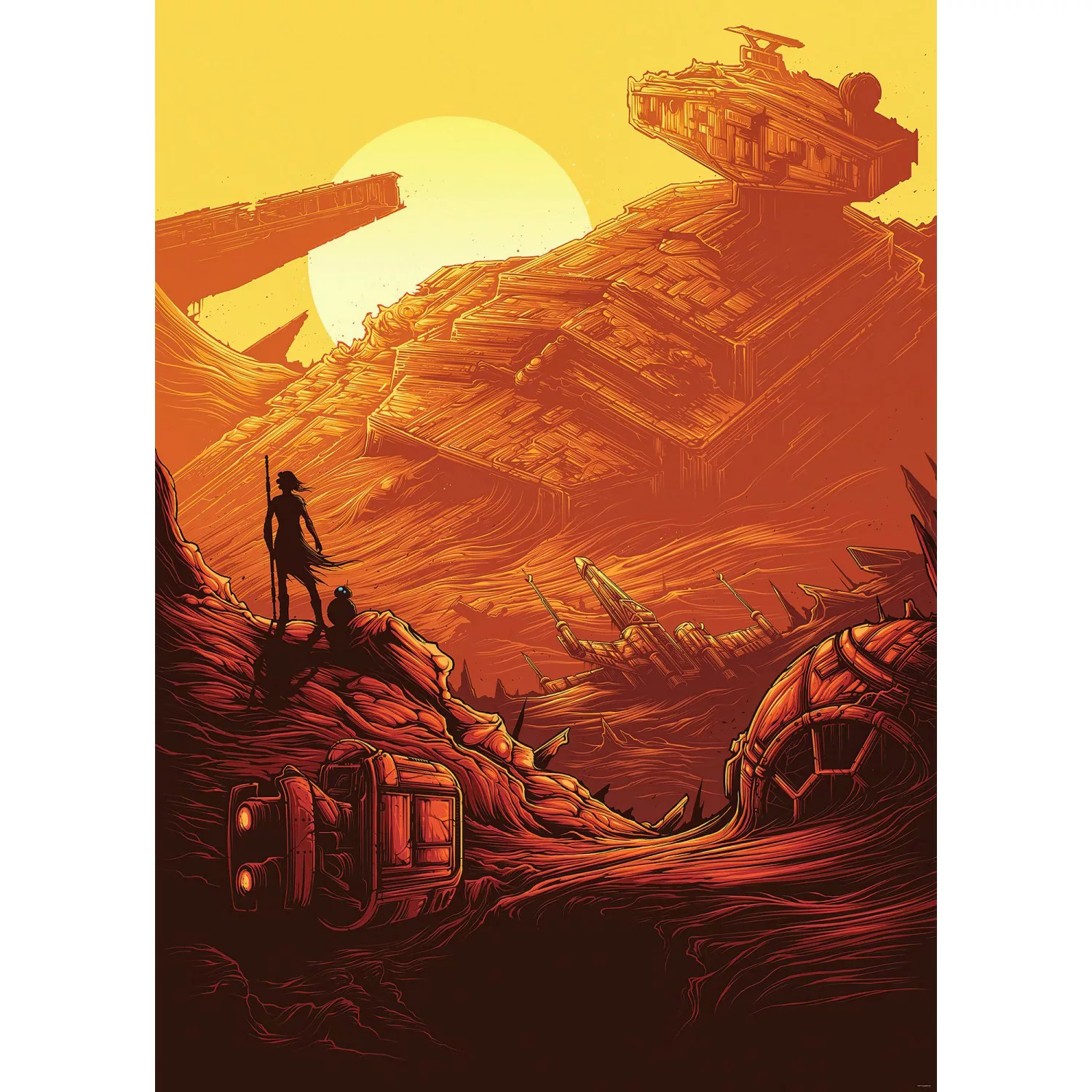 Komar Vliestapete »Star Wars Jakku Star Destroyer«, 200x280 cm (Breite x Hö günstig online kaufen