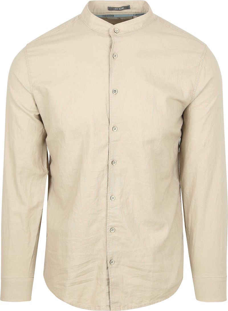 No Excess Hemd Leinen Blend Beige - Größe XXL günstig online kaufen