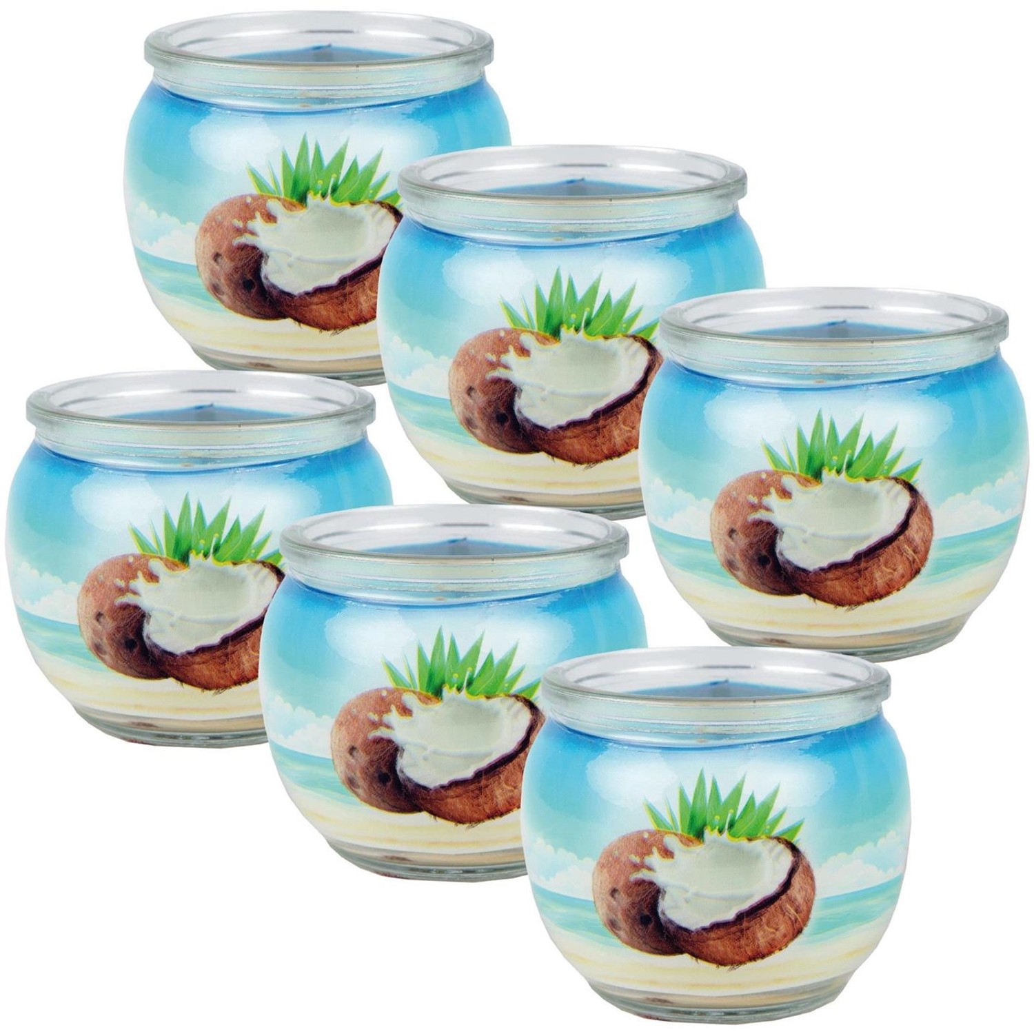 HS Candle Duftkerze Motiv 6er Pack Coconut günstig online kaufen