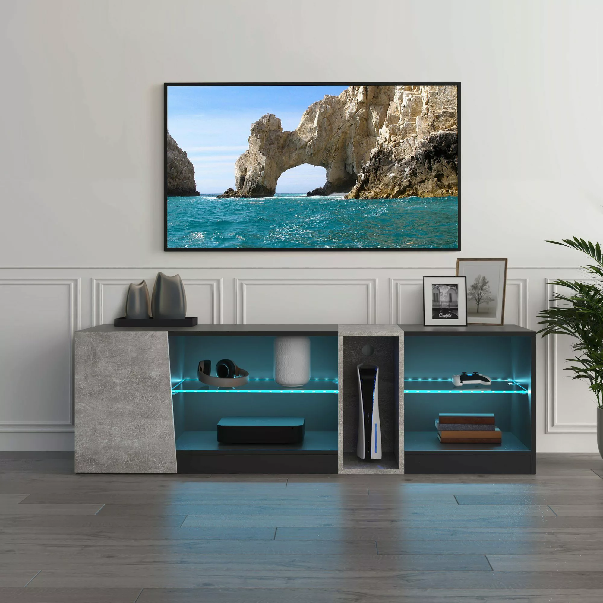 Mondeer Lowboard LED TV-Schrank, Breite 140cm günstig online kaufen
