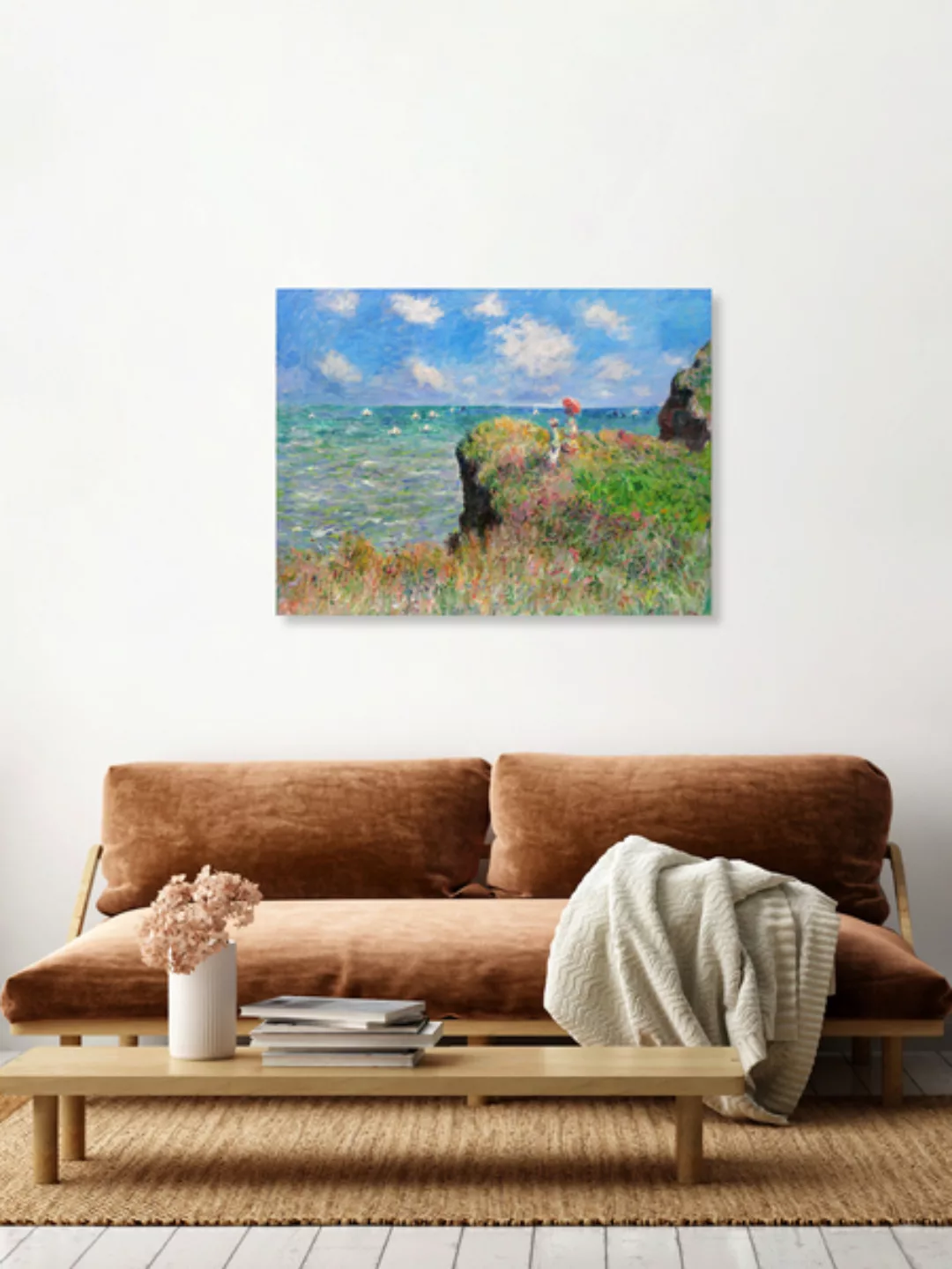 Poster / Leinwandbild - Claude Monet: Klippenwanderung In Pourville günstig online kaufen