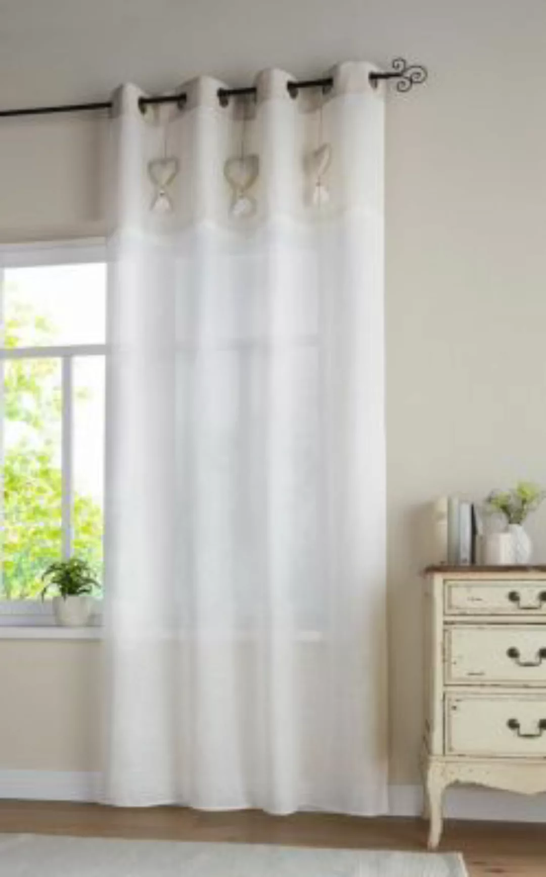 HOME Living Deko-Schal Herzhänger Vorhänge beige Gr. one size günstig online kaufen