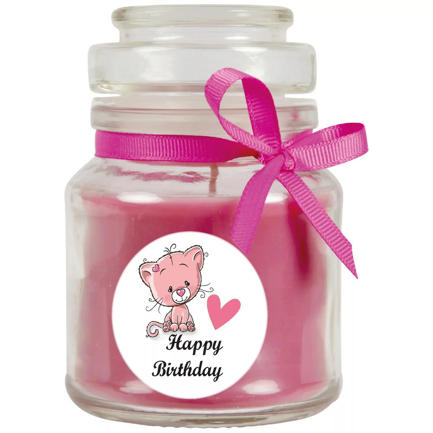 HS Candle Duftkerze & Glas Happy Birthday Lavendel Katze günstig online kaufen