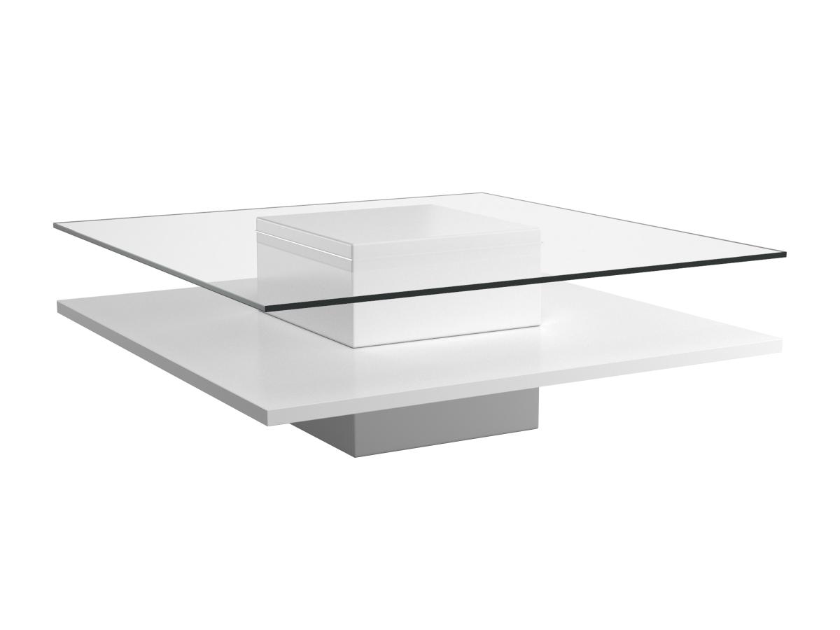 Couchtisch - Glas & MDF - Weiß - ISANIA günstig online kaufen