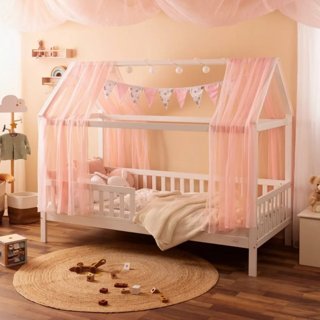 Alcube Hausbett HEIM (Kinderbett 90x200 cm inkl. Matratze 90x200, Rosa Deko günstig online kaufen