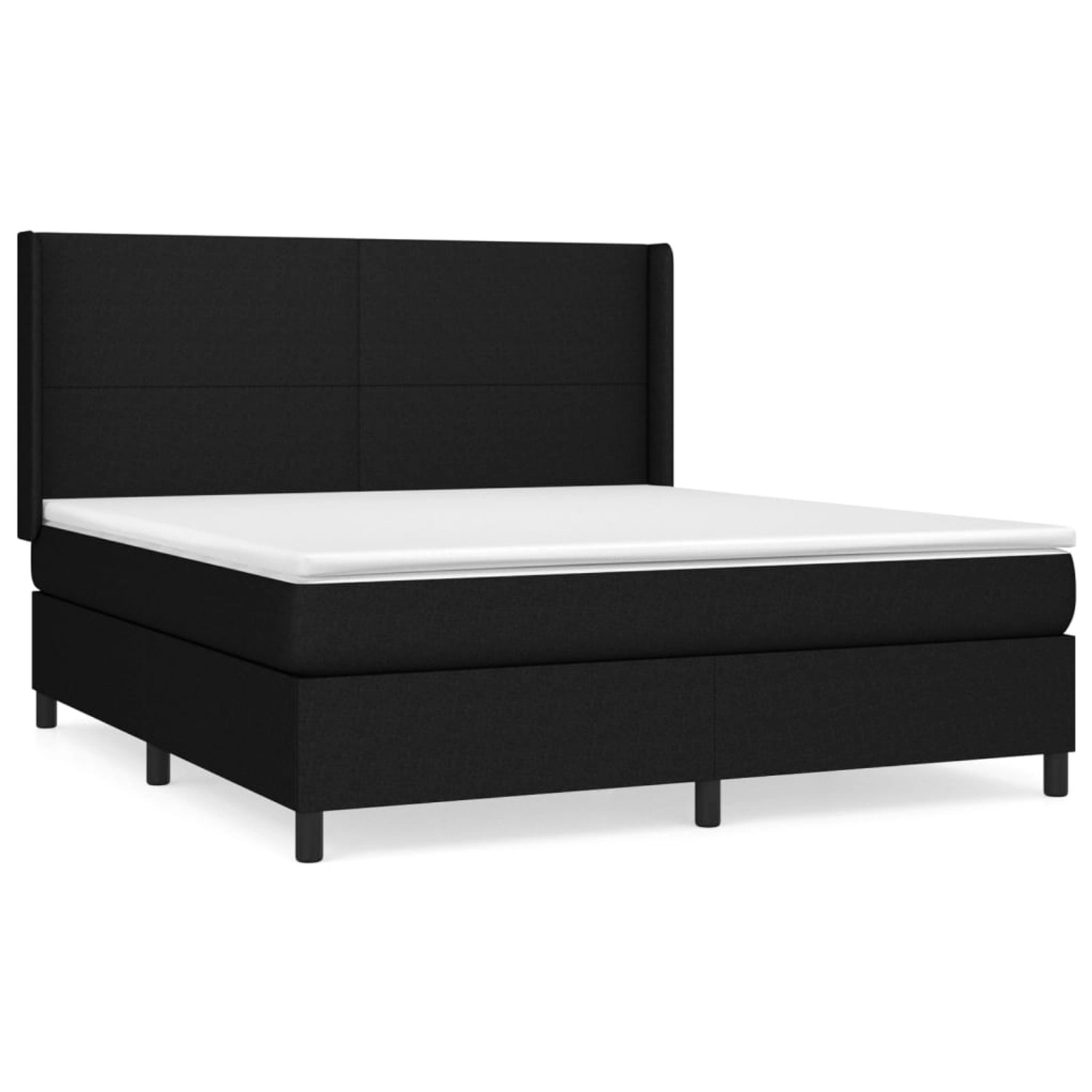 vidaXL Boxspringbett mit Matratze Schwarz 160x200 cm Stoff1396123 günstig online kaufen