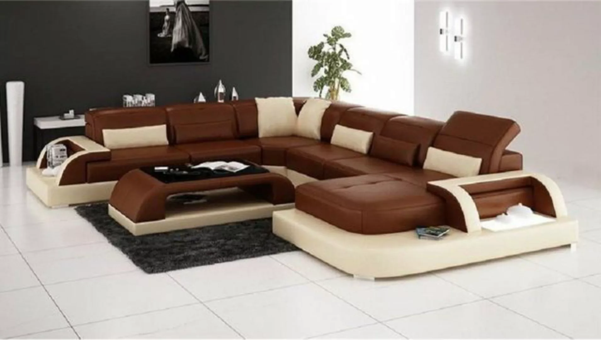 JVmoebel Ecksofa Wohnlandschaft Extra Luxus Klasse Ecksofa Couch - Ledersof günstig online kaufen
