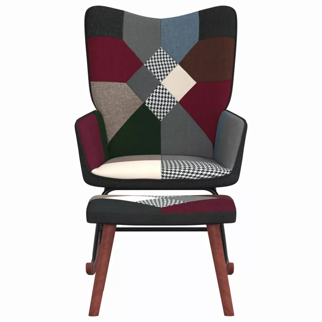 Schaukelstuhl Mit Hocker Patchwork Stoff günstig online kaufen