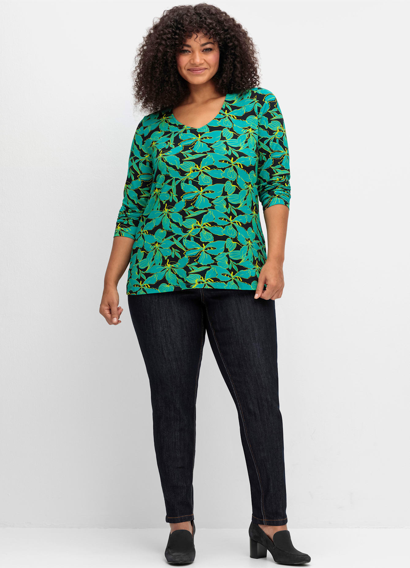sheego by Joe Browns Langarmshirt "T-Shirt", (1 tlg.) günstig online kaufen