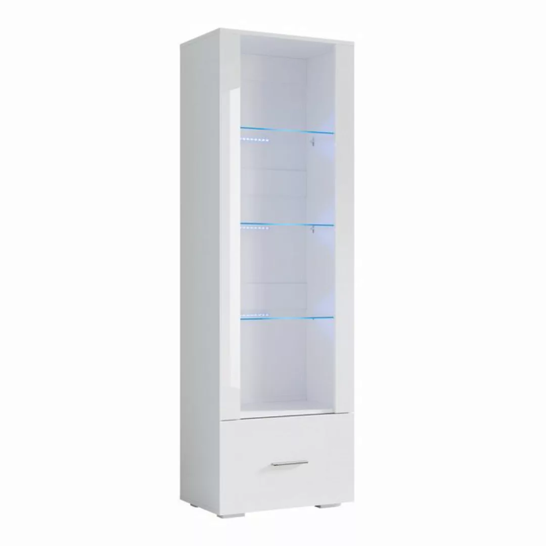 SONNI Glasvitrine Glasvitrinen mit led beleuchtung,55x35x172cm,weiB hochgla günstig online kaufen