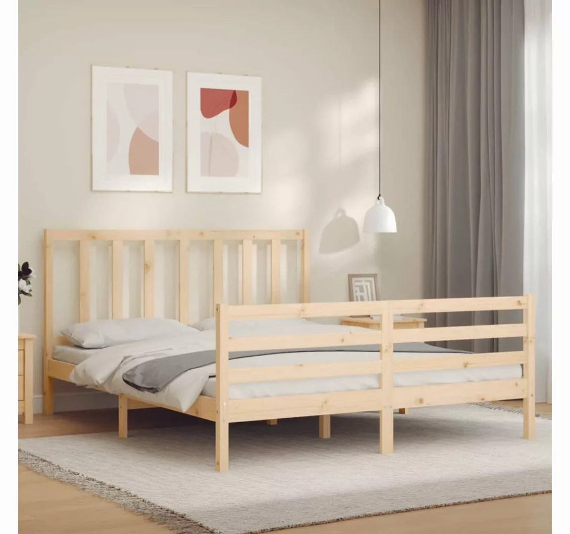 furnicato Bett Massivholzbett mit Kopfteil 160x200 cm günstig online kaufen