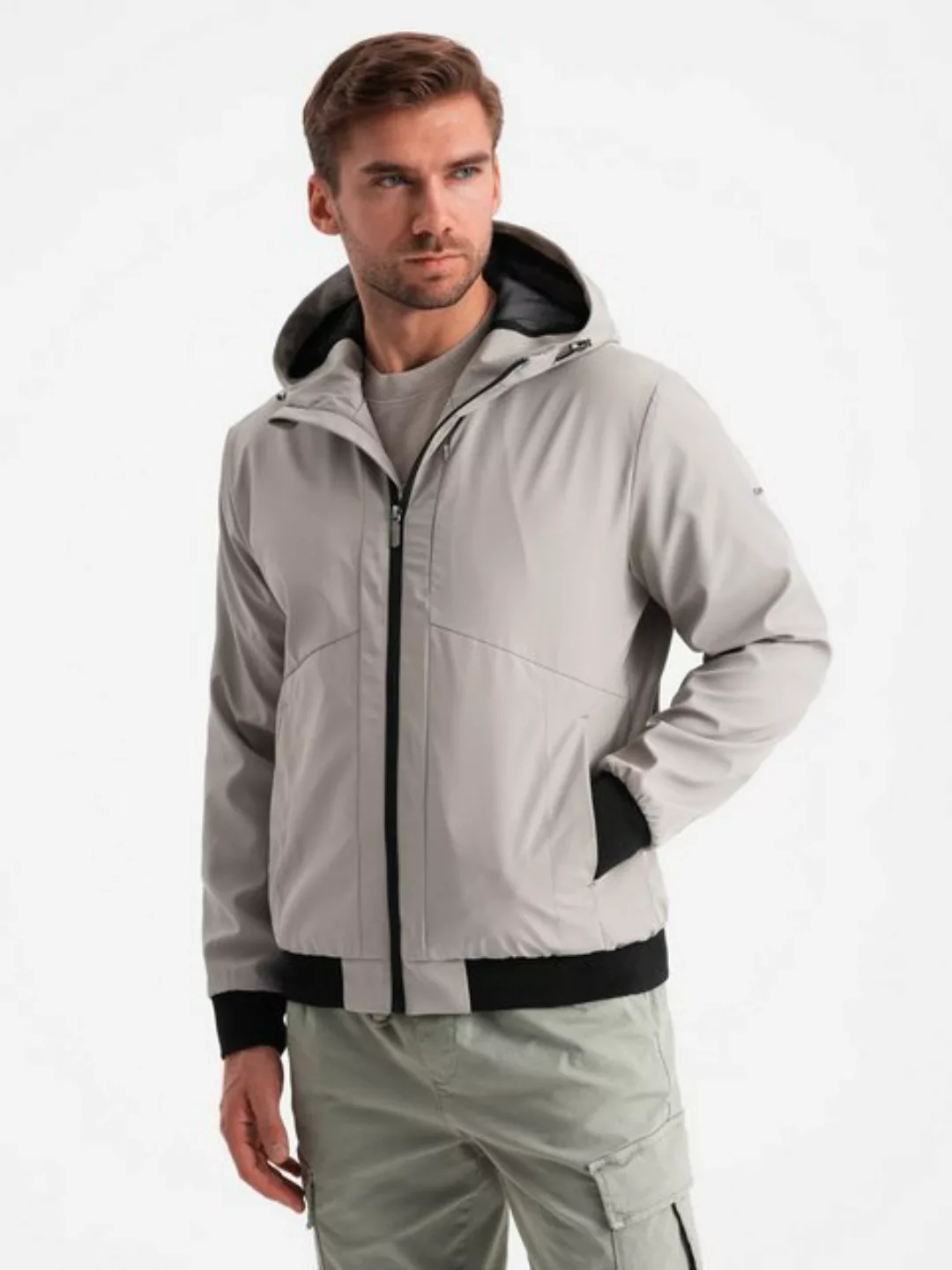 OMBRE Regenjacke Leichte Herrenjacke mit Kapuze und Netzfutter günstig online kaufen