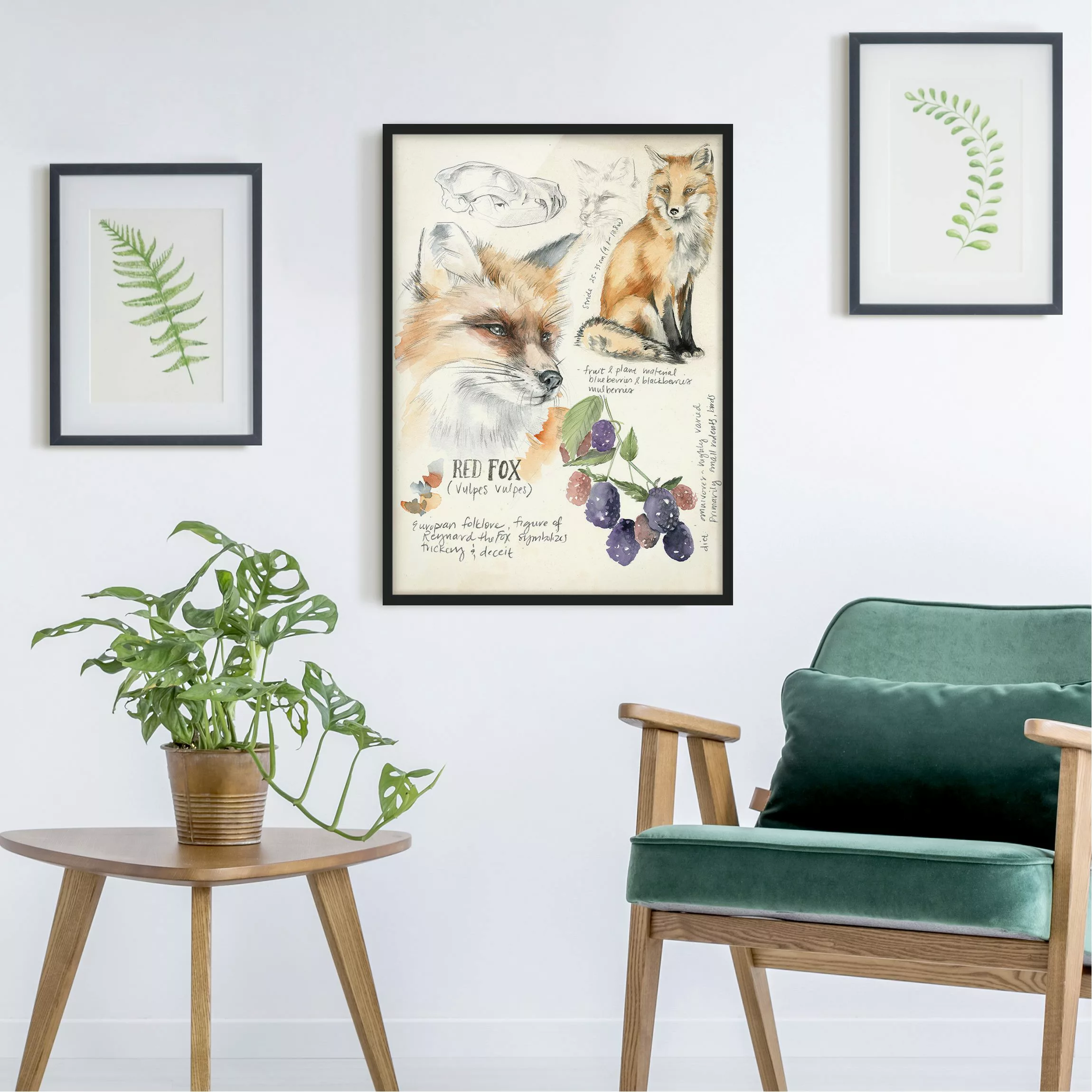Bild mit Rahmen Tiere - Hochformat Wildnis Journal - Fuchs günstig online kaufen
