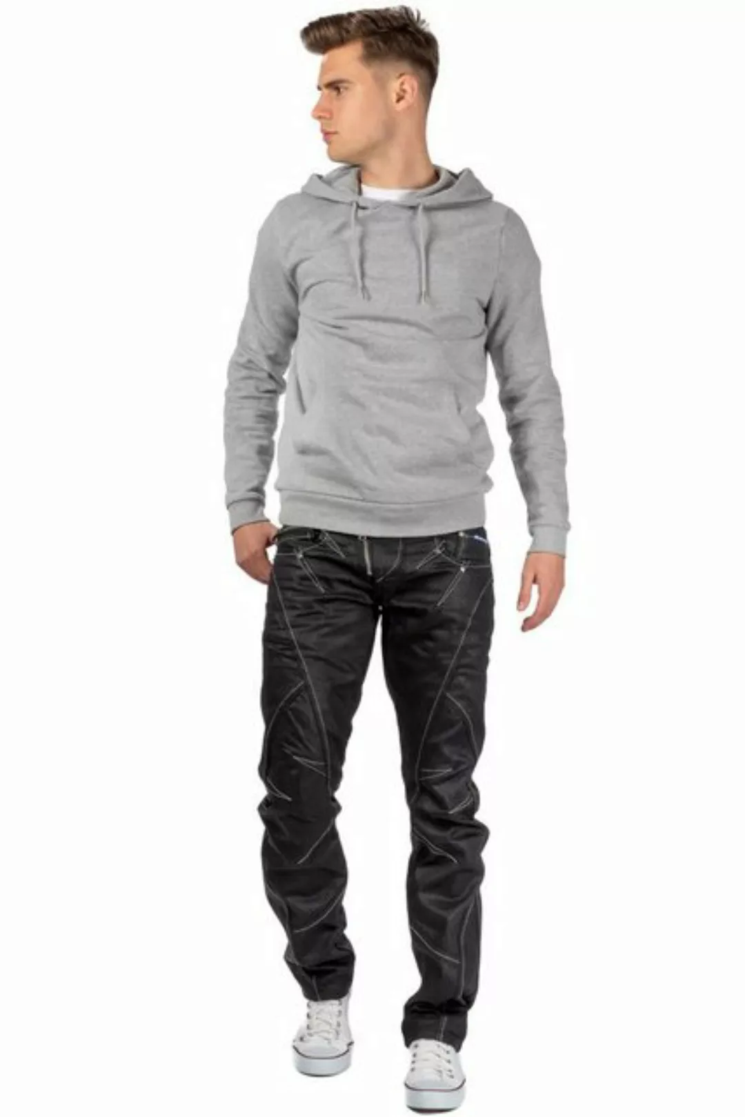 Cipo & Baxx 5-Pocket-Jeans Hose BA-C0812 W36/L32 (1-tlg) in Schwarz Glänzen günstig online kaufen