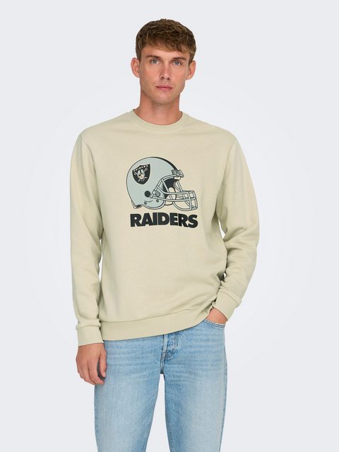 ONLY & SONS Sweatshirt Rundhals Sweatshirt Eagles / Raiders NFL Weiches Lan günstig online kaufen