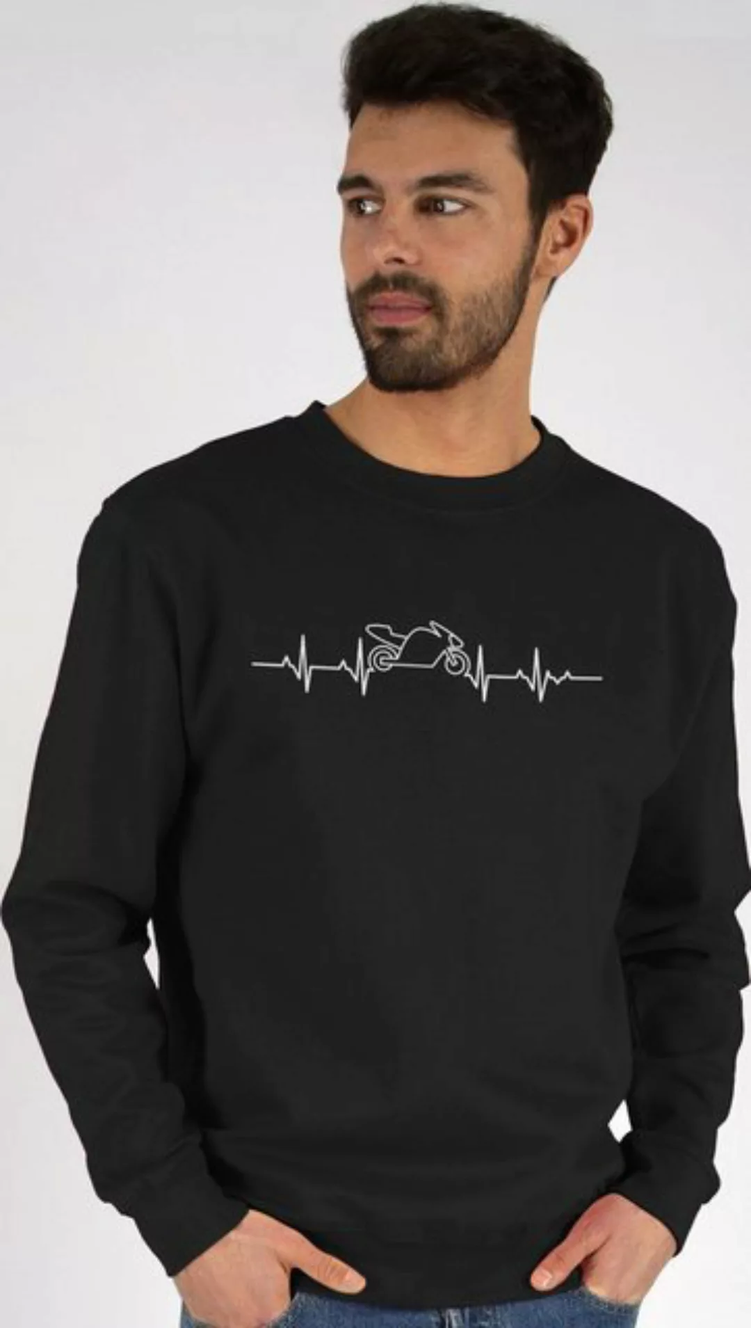 Shirtracer Sweatshirt Herzschlag Motorrad - Motorbike (1-tlg) Motorrad Bike günstig online kaufen