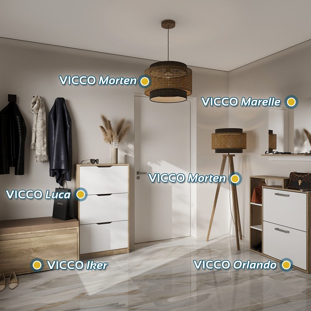 Vicco Schuhkipper Orlando, Goldkraft Eiche/Anthrazit, 24.5 günstig online kaufen