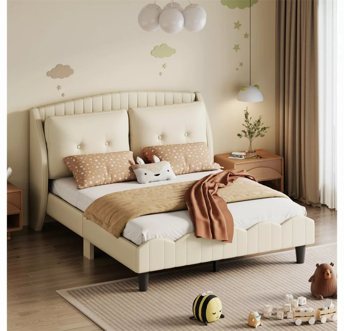 XDeer Kinderbett Kinderbett Polsterbett 140 x 200 cm mit Lattenrost, zwei g günstig online kaufen