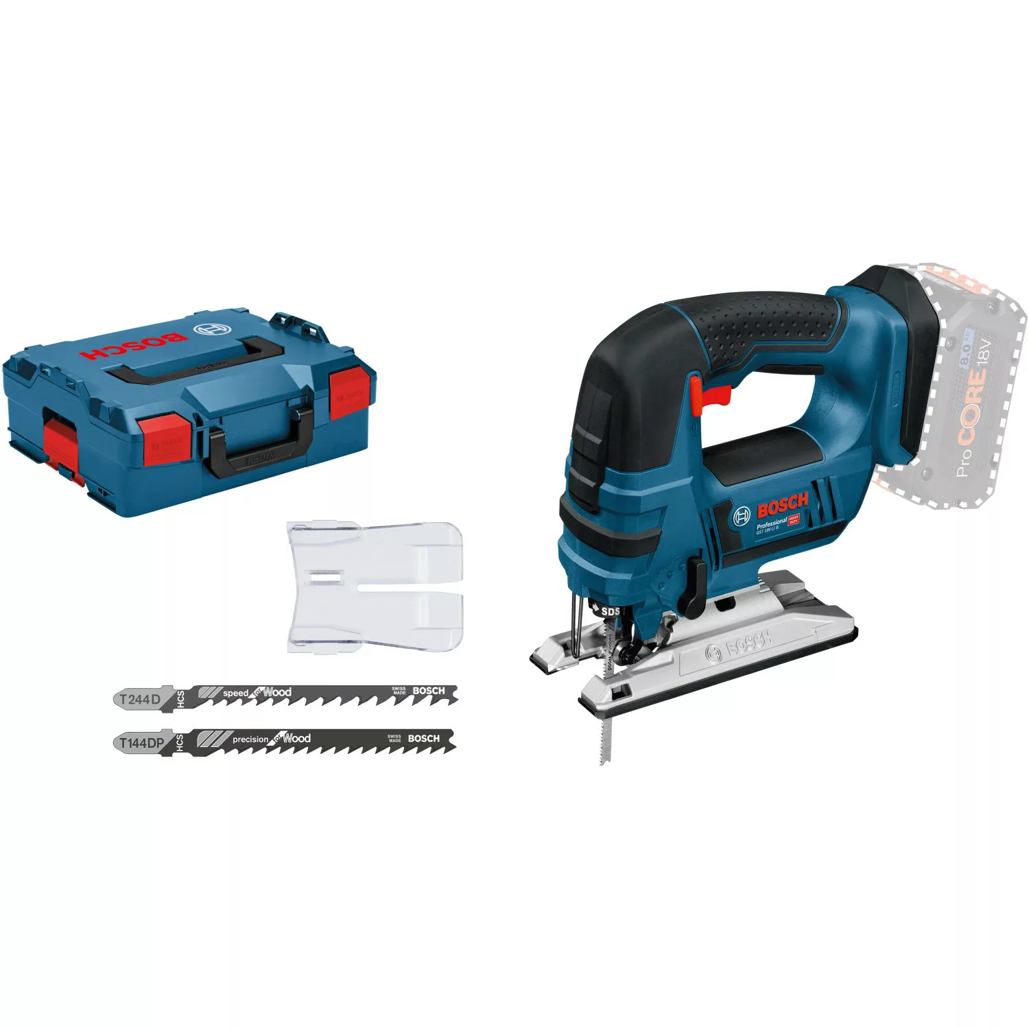 Bosch Professional Akku-Stichsäge GST 18 V Li Solo in L-Boxx mit Stichsägeb günstig online kaufen