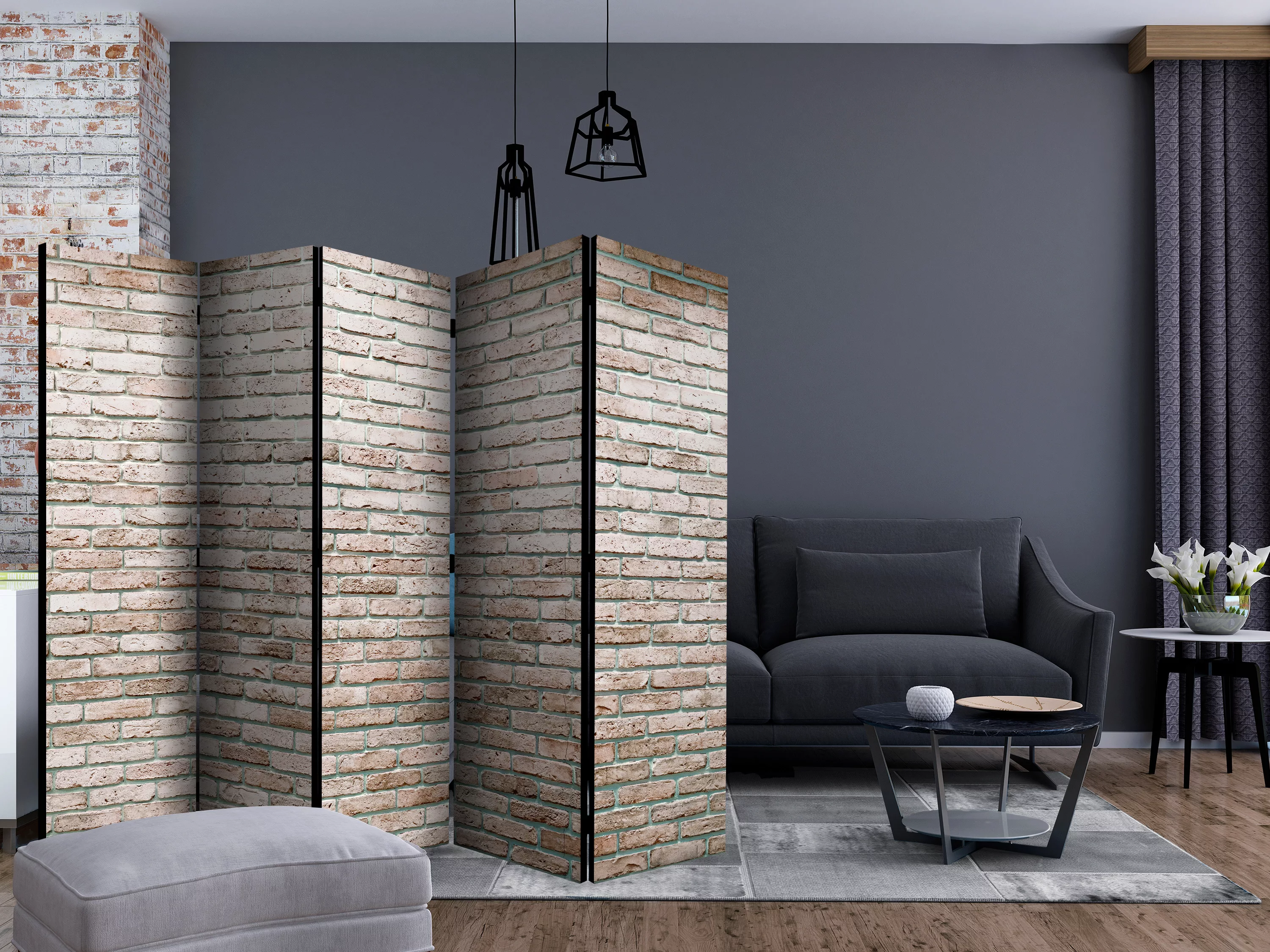 5-teiliges Paravent - Elegant Brick Ii [room Dividers] günstig online kaufen
