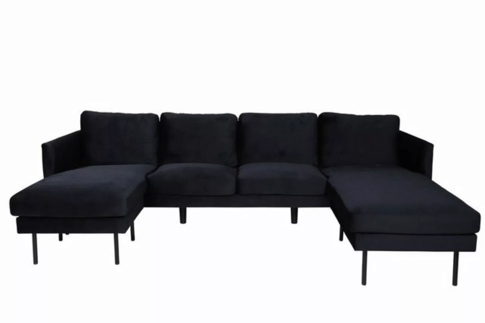 ebuy24 Sofa Zoom Sofa Usofa velour schwarz., 1 Teile günstig online kaufen