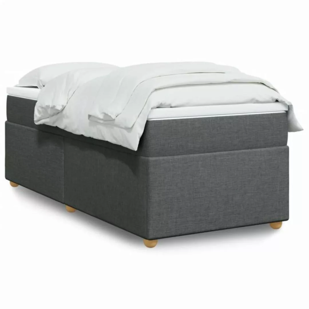 vidaXL Boxspringbett, Boxspringbett mit Matratze Dunkelgrau 80x200 cm Stoff günstig online kaufen