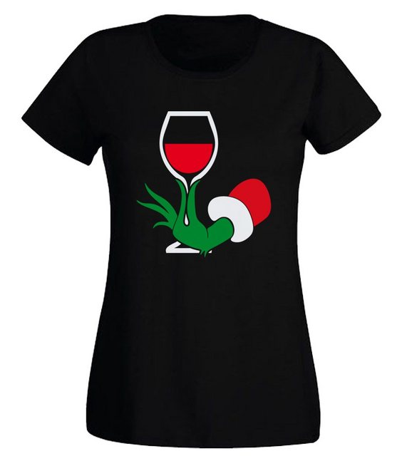 G-graphics T-Shirt Damen T-Shirt - Wein-Grinch Slim-fit-Shirt, mit Frontpri günstig online kaufen