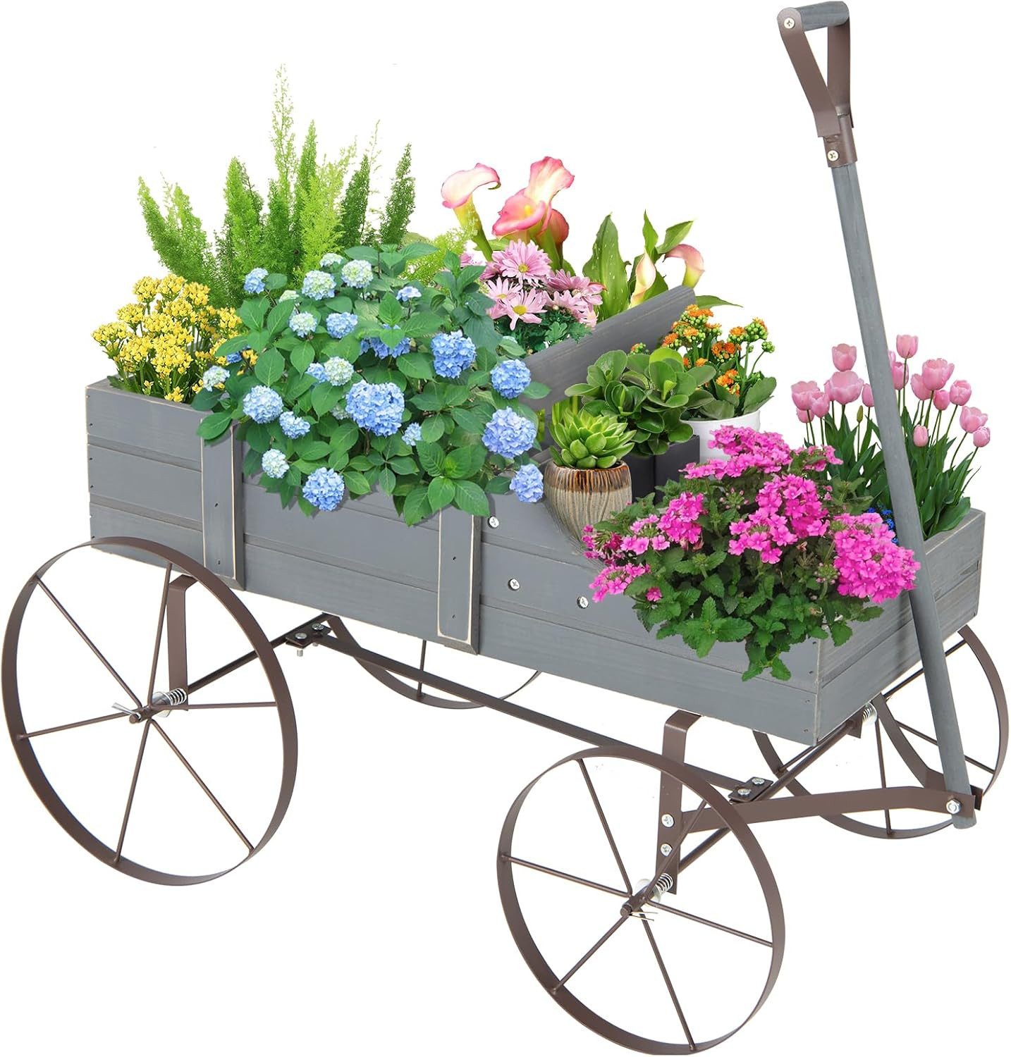 KOMFOTTEU Blumenständer Blumenwagen, 2 separate Blumenregale,Tragkraft günstig online kaufen