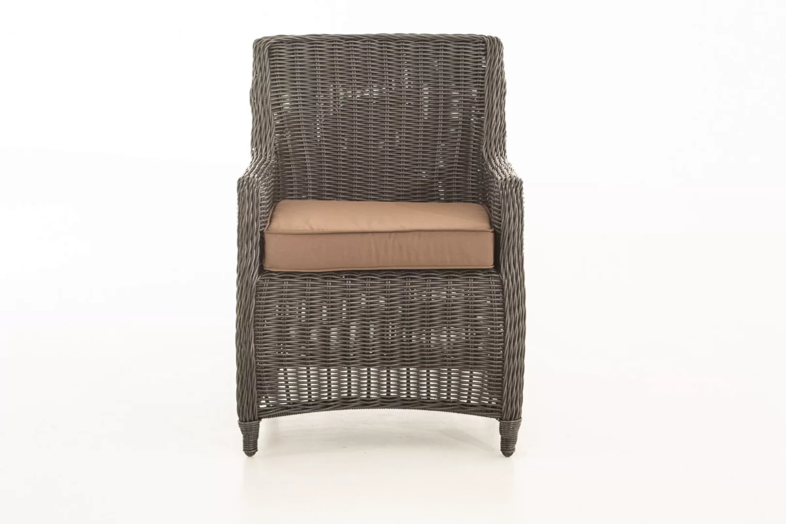 Luxus Sessel Sandnes-rund_schwarz-Terrabraun günstig online kaufen