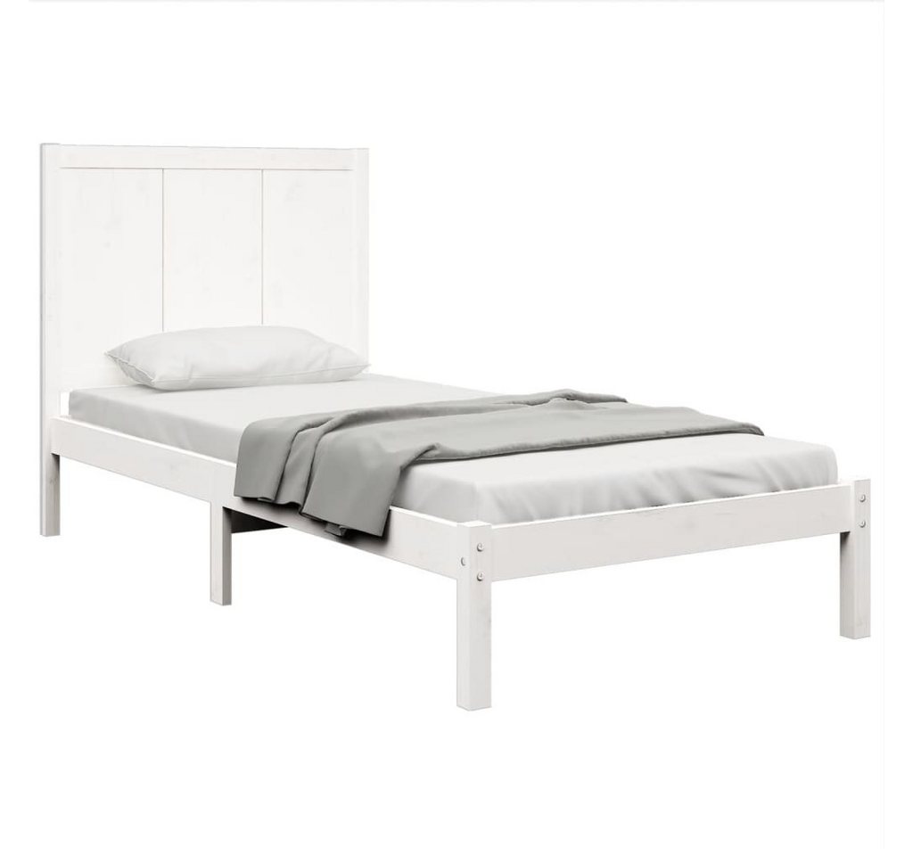 vidaXL Bett Massivholzbett ohne Matratze Weiß 75x190 cm Kiefernholz günstig online kaufen