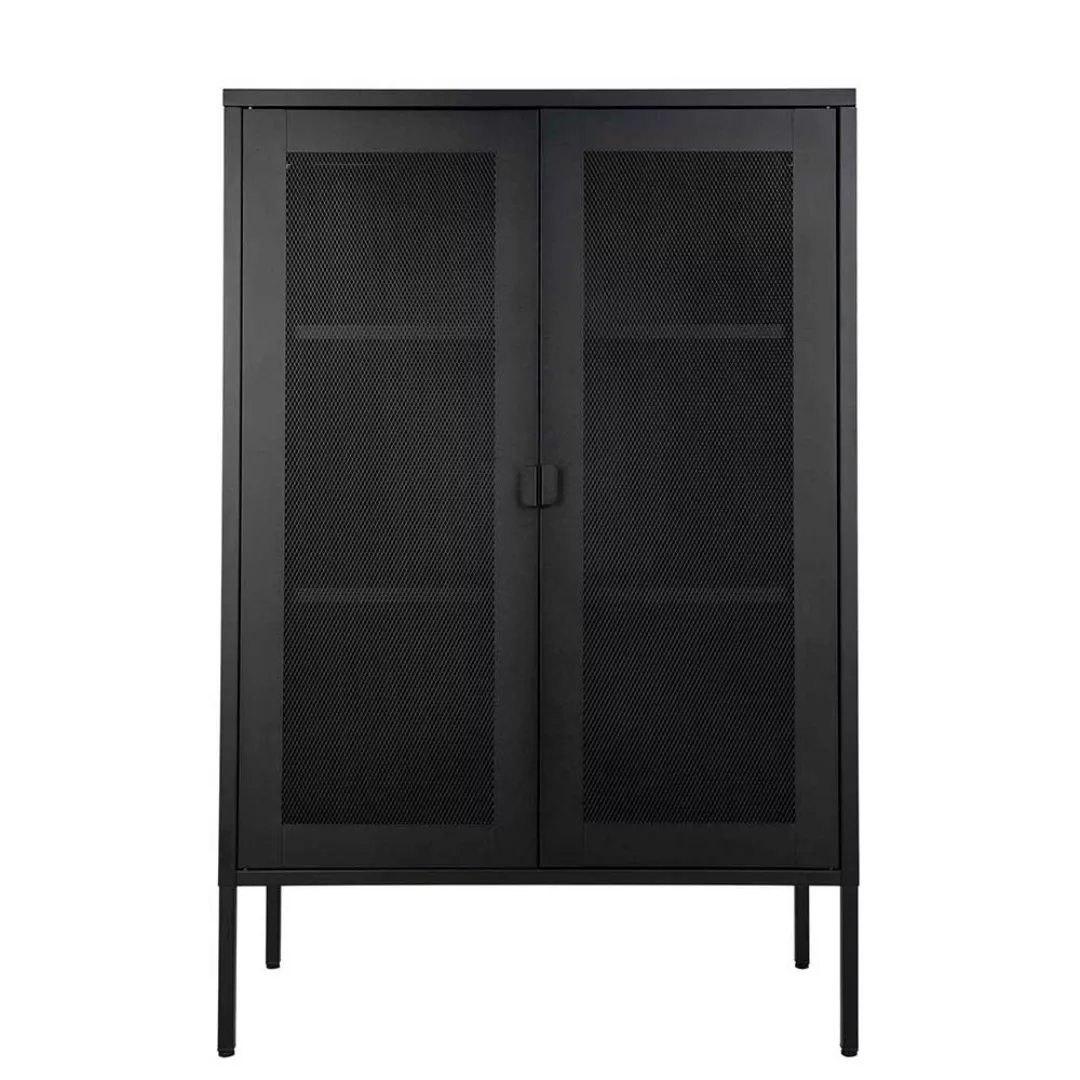 Wohnzimmervitrine 120 cm hoch Schwarz günstig online kaufen