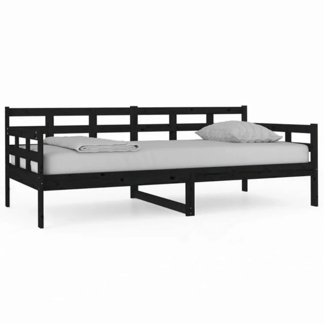 furnicato Bett Tagesbett Schwarz Massivholz Kiefer 90x190 cm (1-tlg) günstig online kaufen