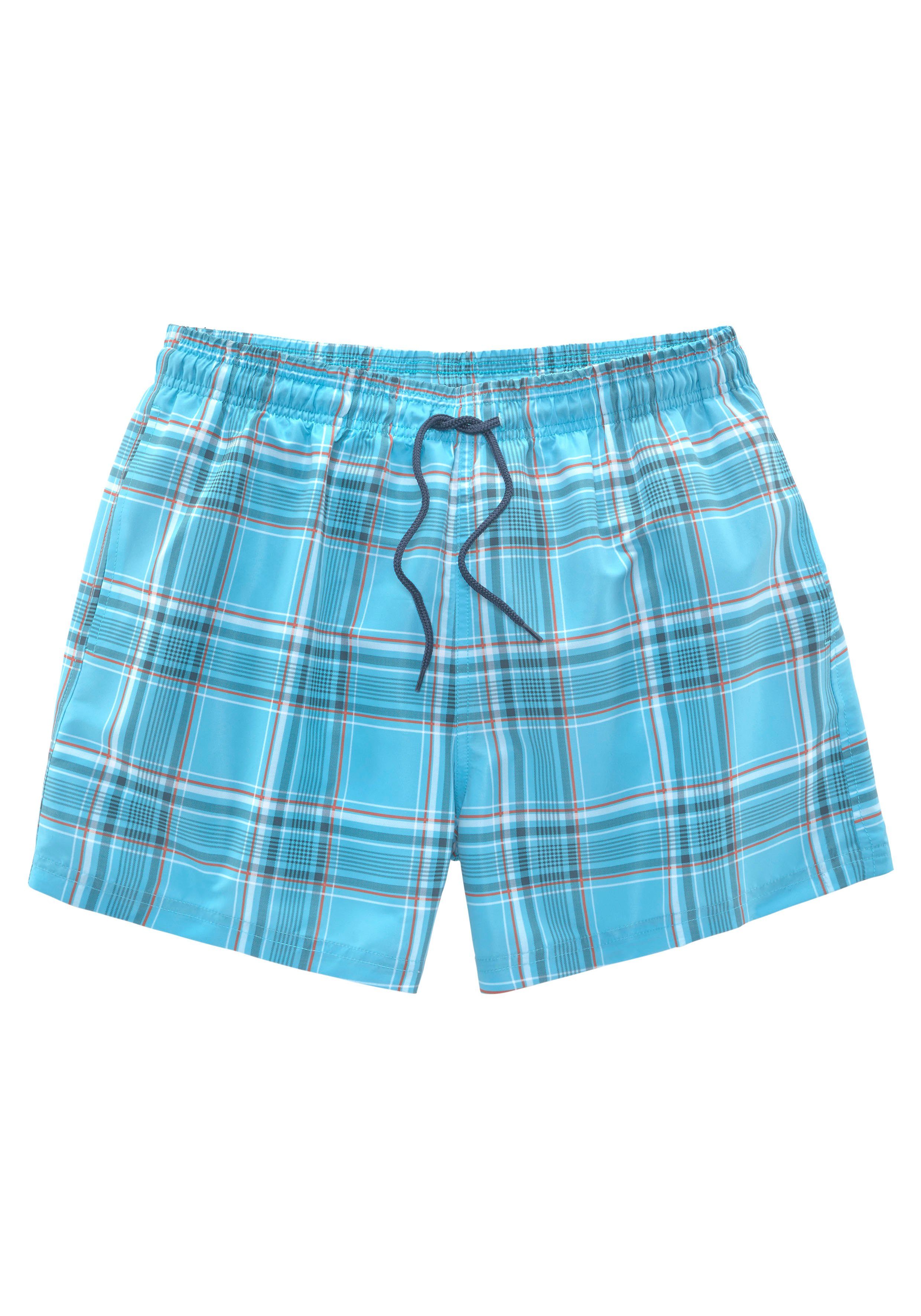 H.I.S Badeshorts Karo mit kontrastfarbiger Kordel günstig online kaufen