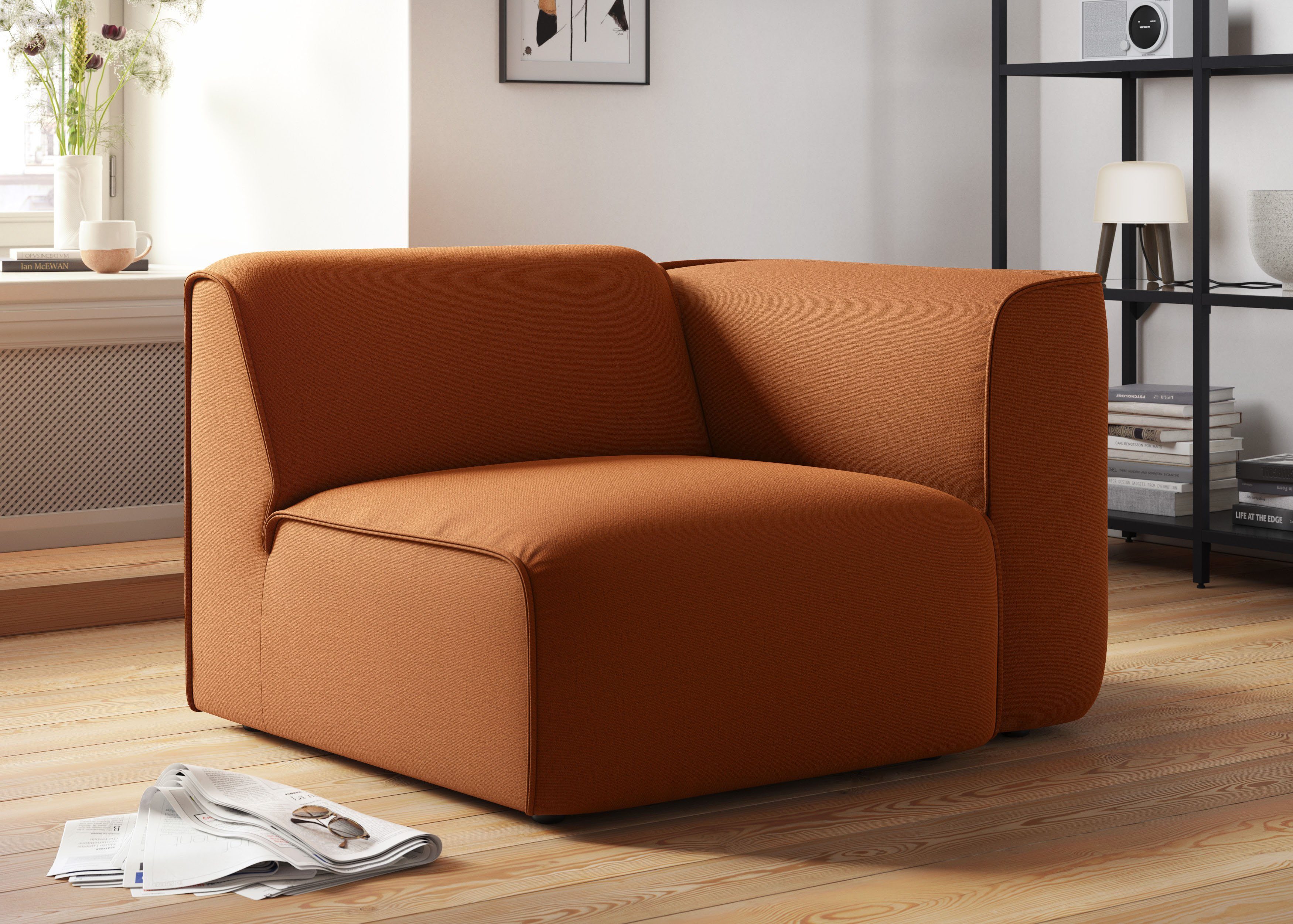 RAUM.ID Sessel "Merid Sofa-Eckelement, Maße B/T/H: 109/97/46 cm", als Modul günstig online kaufen