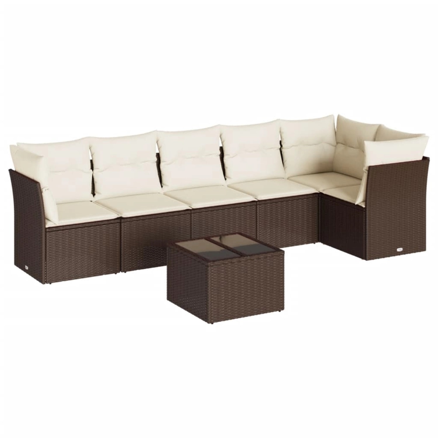 vidaXL 7-Tlg Garten-Sofagarnitur mit Kissen Braun Poly Rattan 3217673 günstig online kaufen