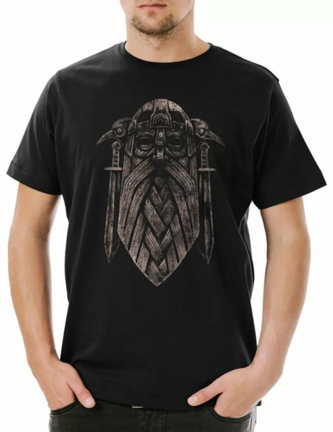 Urban Backwoods Print-Shirt Odhin IX Herren T-Shirt Wölfe Thor Paganismus W günstig online kaufen