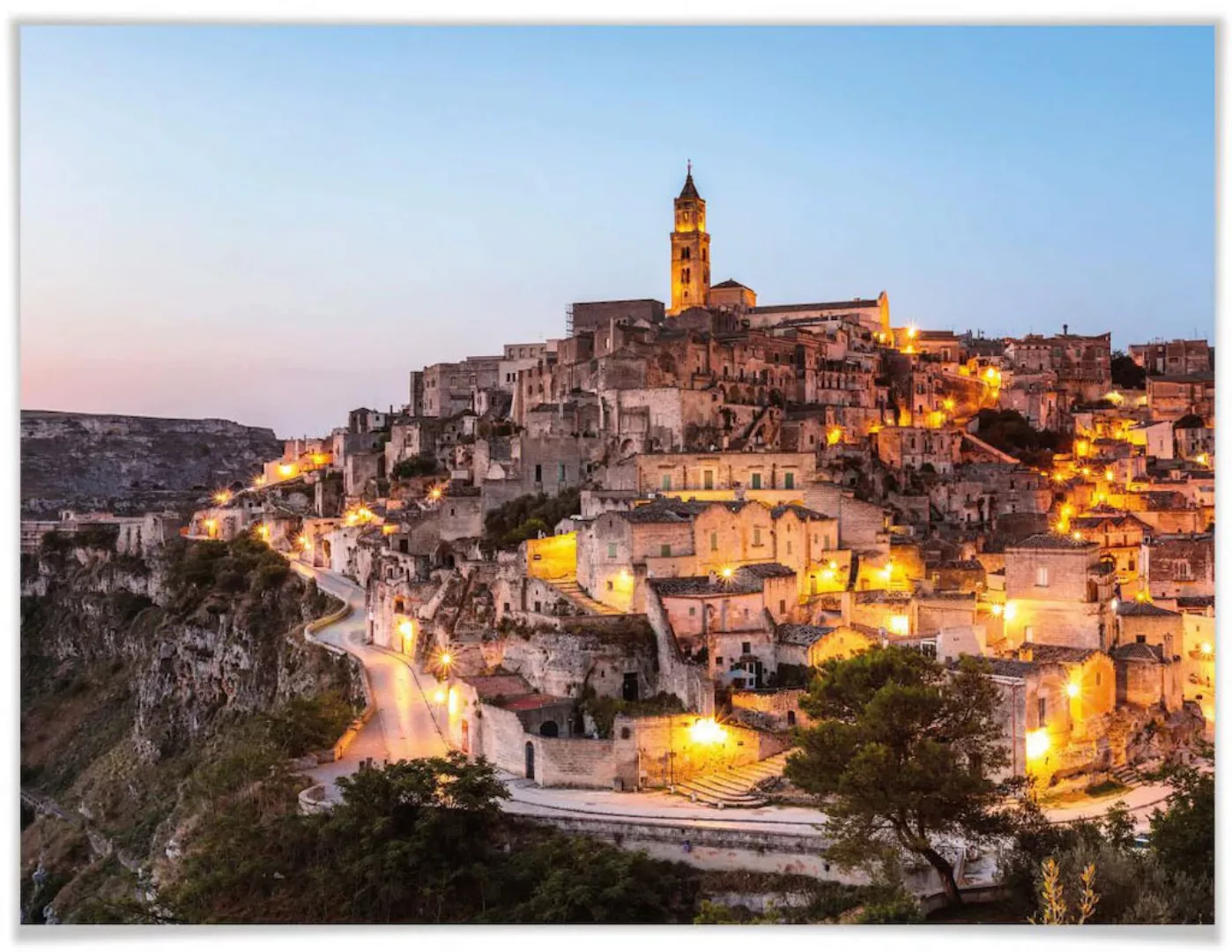 Wall-Art Poster "Matera Abend", Schriftzug, (1 St.), Poster ohne Bilderrahm günstig online kaufen