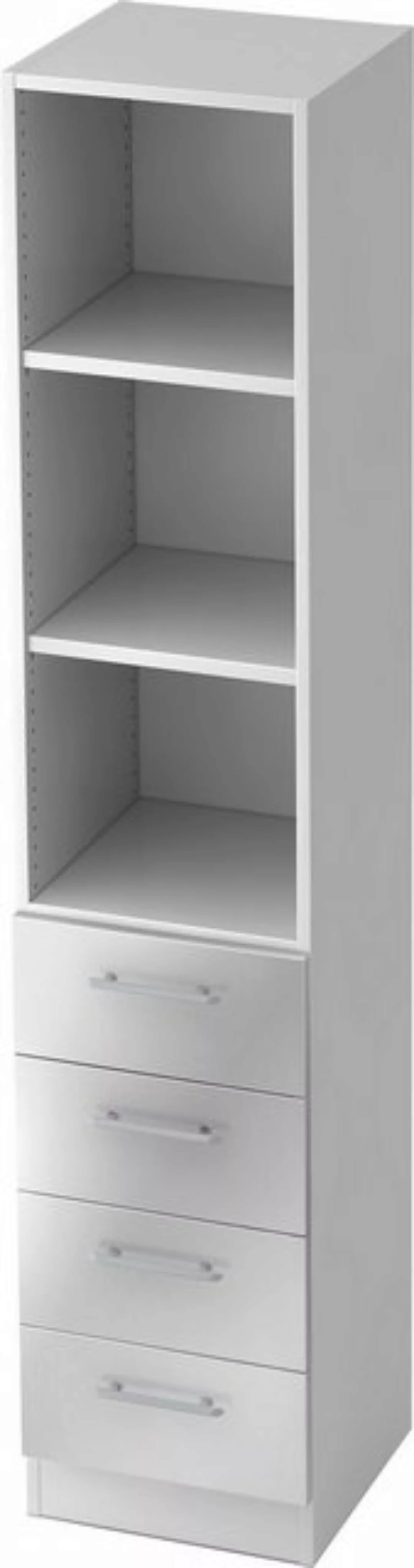 bümö Aktenschrank office Schubladen Kombi - 4 Schübe Dekor: Weiß/Silber - G günstig online kaufen