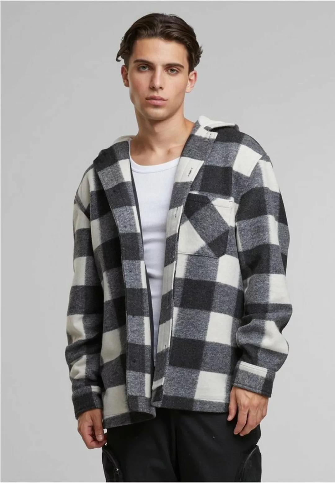 URBAN CLASSICS Kurzjacke Big Check Jacket With Hood günstig online kaufen